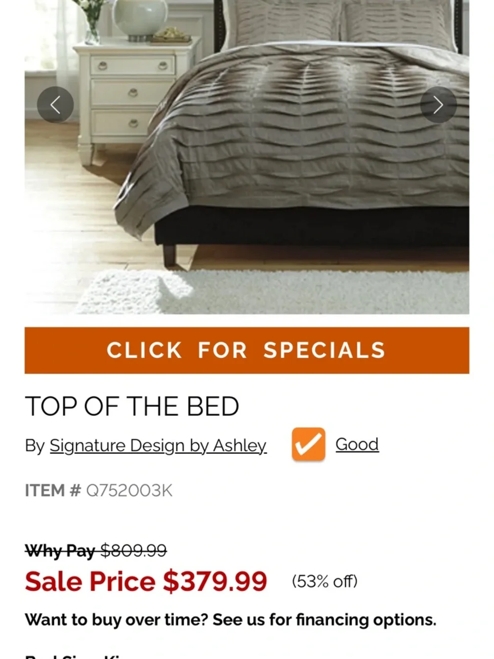 Ashley Furniture - King Duvet Cover Set